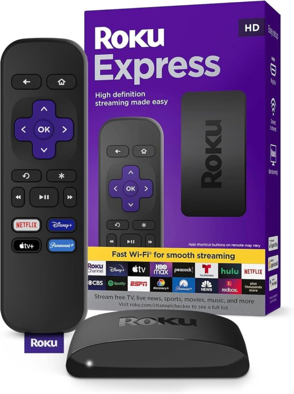 Roku Express (HD) | Easy Streaming Device with Remote & Free Live TV