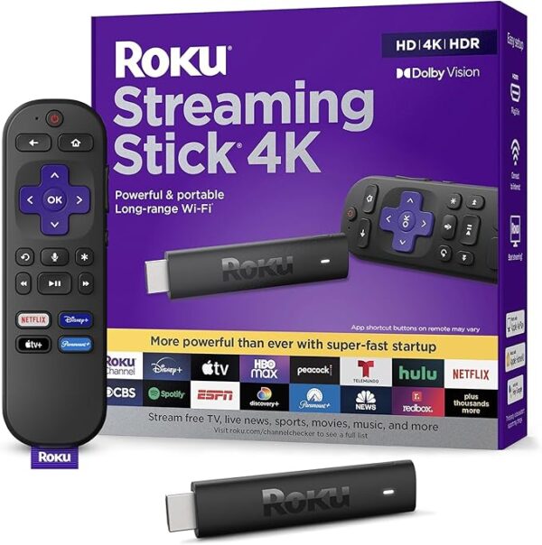 Roku Streaming Stick 4K (2025) | Portable 4K/HDR Streaming with Dolby Vision & Voice Remote