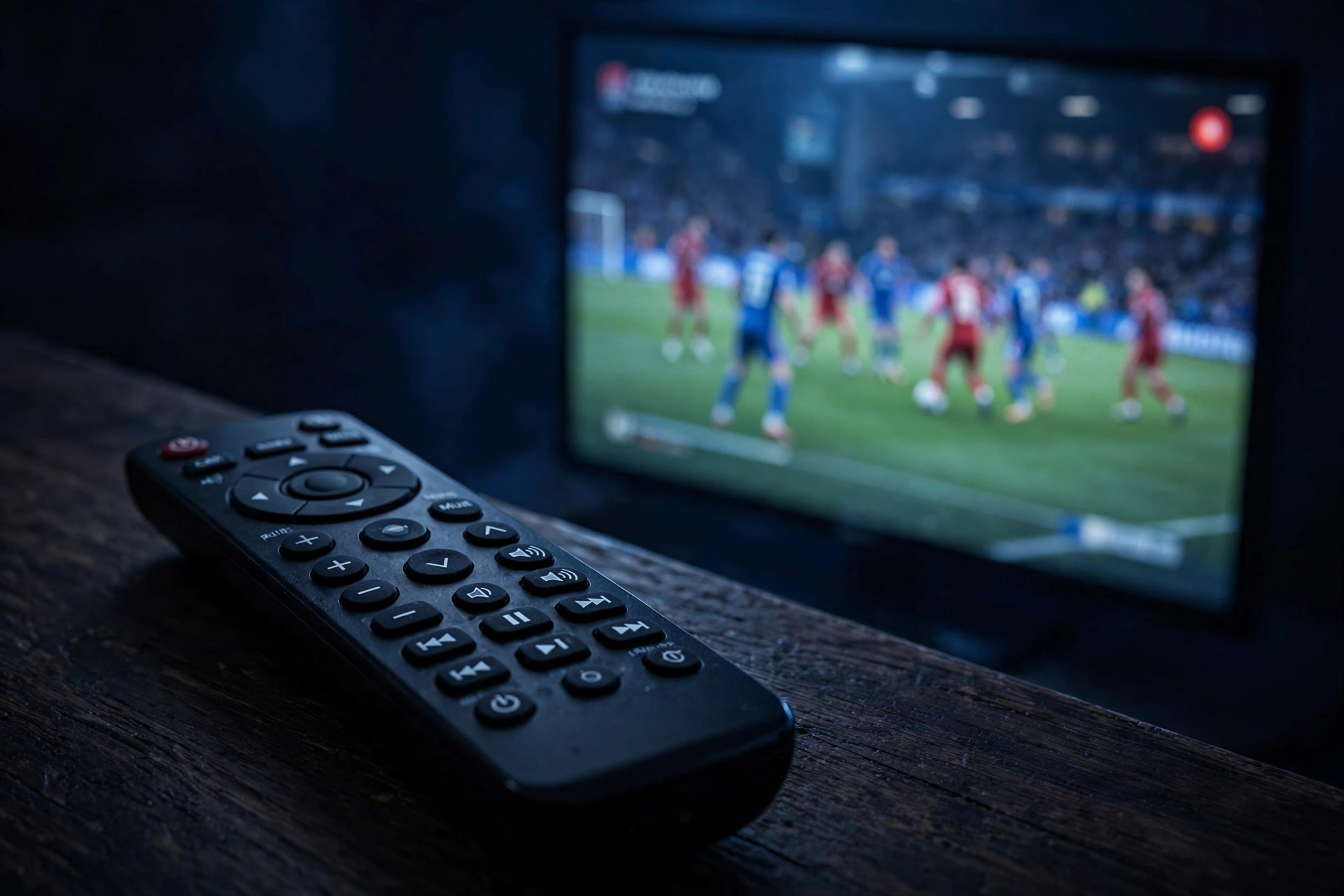 TV remote beside a television showing a recording indicator, illustrating how to record IPTV