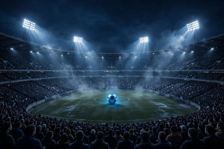 Night football stadium with floodlights for the guide to watching the Premier League without Sky