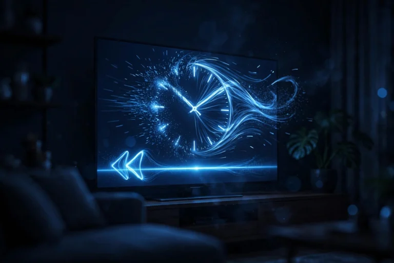 TV playback timeline rewinding, illustrating what catch up TV is