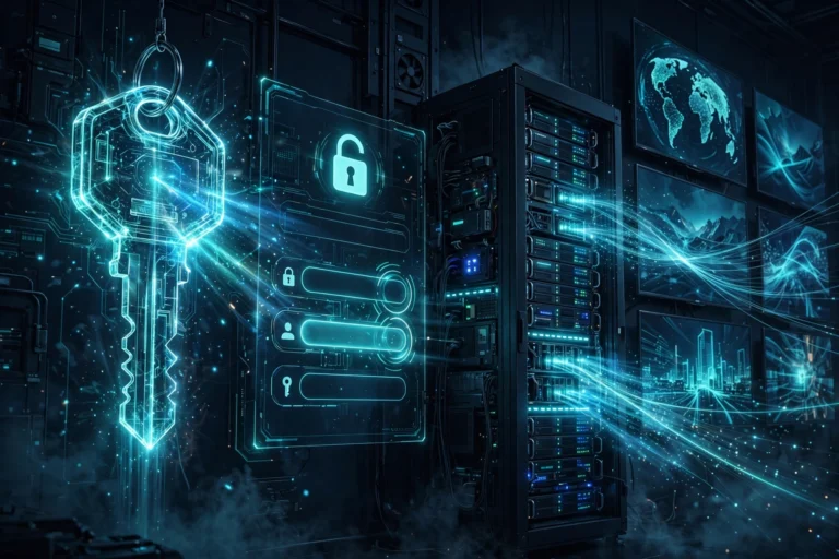 Illustration of Xtream Codes login credentials connecting a player app to a streaming server